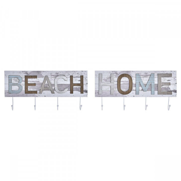 Portemanteau DKD Home Decor Bois Métal Plage 45 x 5 x 23 cm (2 Unités)