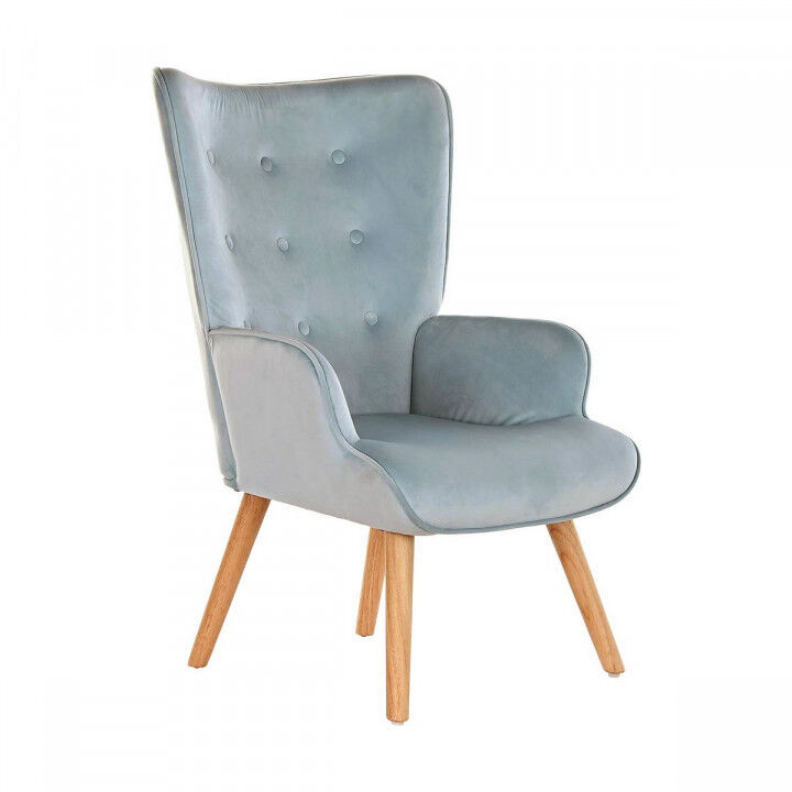 Sitz DKD Home Decor Himmelsblau natürlich Polyester Holz 67 x 75 x 96 cm