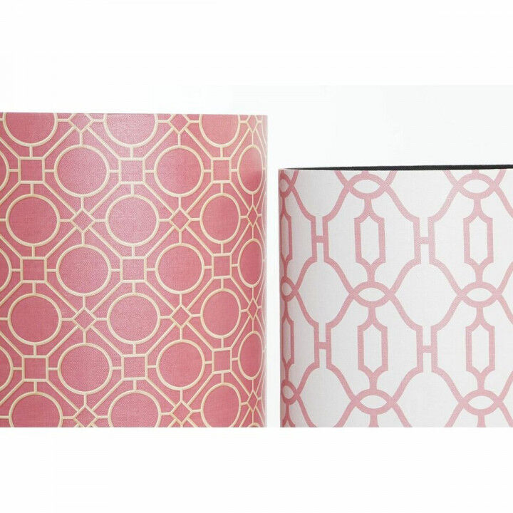 Cestino DKD Home Decor Bianco Arancio Legno Tela Vintage