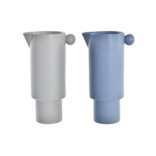 Vaso DKD Home Decor Porcellana Grigio Azzurro (16 x 11 x 30 cm) (2 Unità)