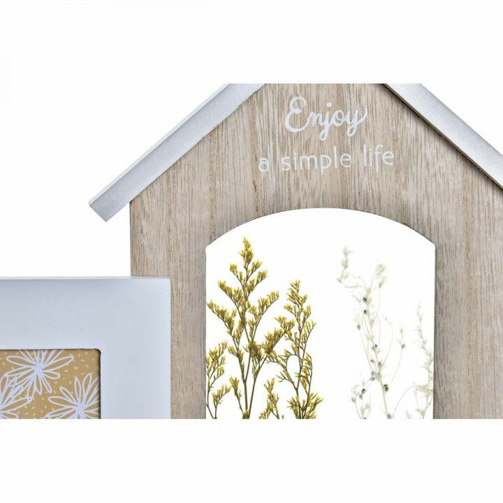 Fotolijsten DKD Home Decor Hout Bloem Natuurlijk (42 x 7 x 29 cm) (2 Stuks)