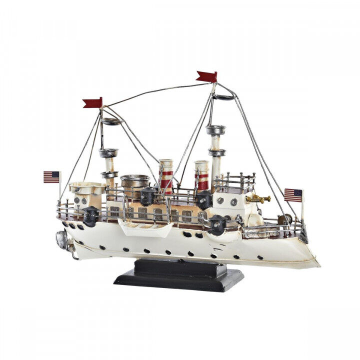 Statua Decorativa DKD Home Decor Bianco Nero Barca Vintage 32 x 13 x 22 cm