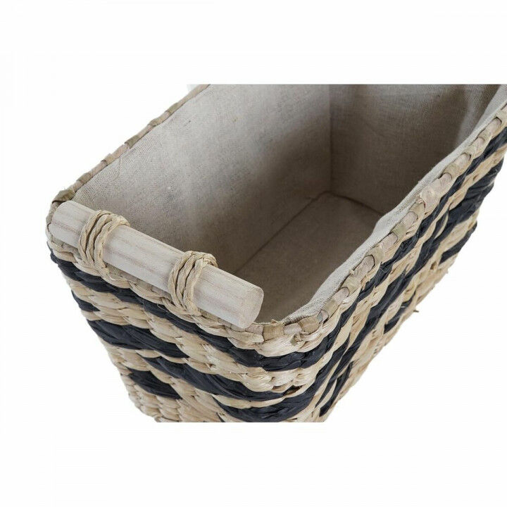 Basket spelset DKD Home Decor Grijs Natuurlijk Natuurlijke Vezel 38 x 26 x 24 cm 3 Onderdelen