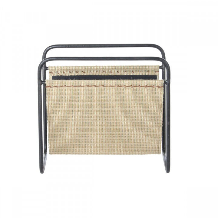 Magazine rack DKD Home Decor 39 x 26 x 36 cm Natural Black Metal