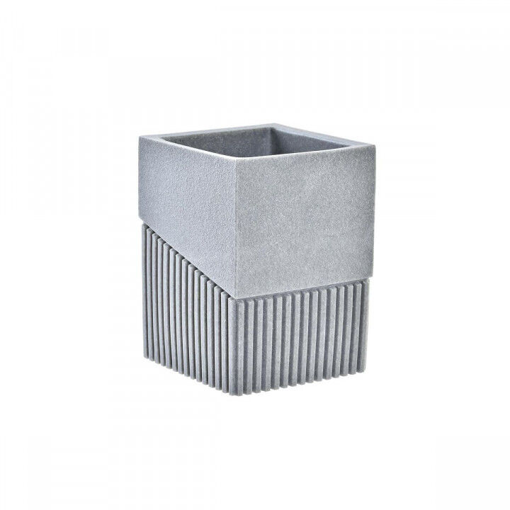 Zahnbürstenhalter DKD Home Decor Grau Harz 7,6 x 7,6 x 10 cm