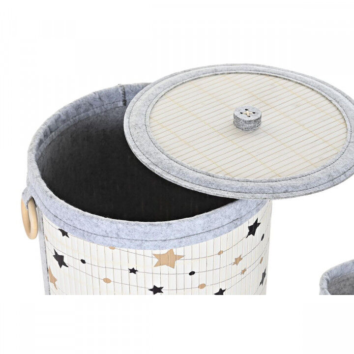 Multi-purpose basket DKD Home Decor Bamboo Stars 36 x 36 x 50 cm