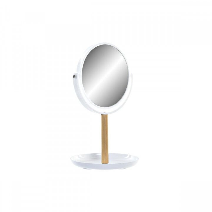Miroir DKD Home Decor Blanc Naturel Bambou Aluminium polystyrène 17 x 17 x 31 cm