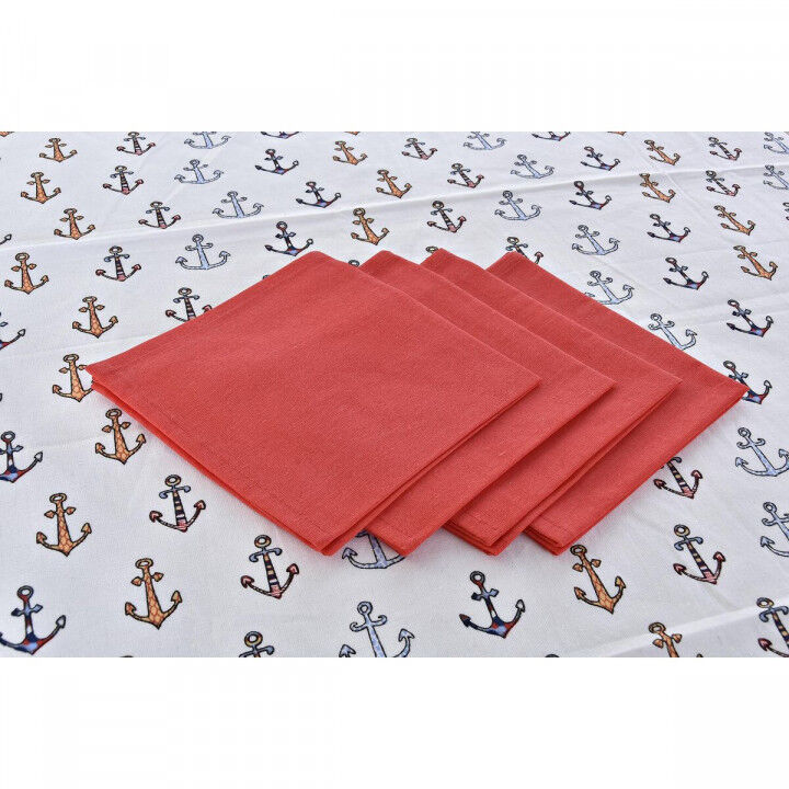 Set biancheria da tavola DKD Home Decor Azzurro Bianco Rosso 150 x 150 x 0,5 cm (2 Unità)