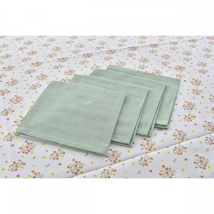 Set biancheria da tavola DKD Home Decor Fiori Verde 150 x 150 x 0,5 cm