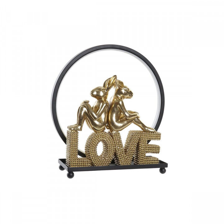 Decoración luminosa DKD Home Decor Love Resina Conejo love 30 x 11 x 31,5 cm