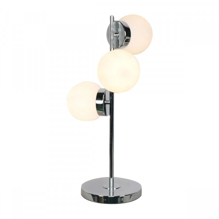 Desk lamp DKD Home Decor 26 x 26 x 59 cm Crystal Silver Metal White 220 V 50 W 23 x 23 x 49 cm