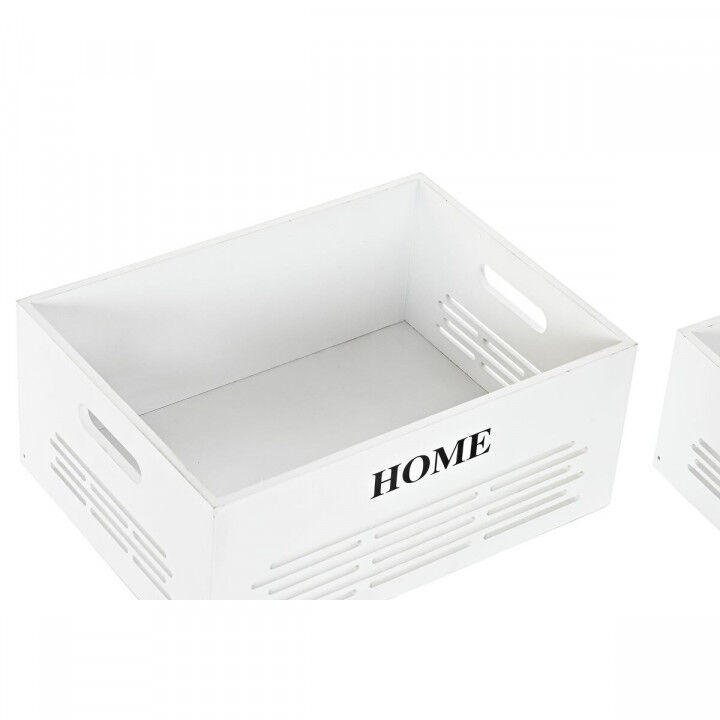 Lot de paniers DKD Home Decor Blanc Noir Beige Bois MDF 40 x 30 x 56 cm 5 Pièces (5 Unités)