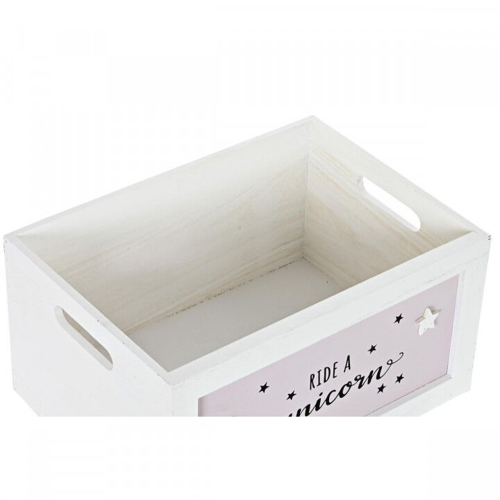 Juego de Cestos DKD Home Decor Amarillo Blanco Gris Rosa Madera de Paulonia Infantil 40 x 30 x 55 cm 5 Piezas (5 Unidades)