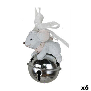 Adorno Navideño DKD Home Decor Ratón Resina (7 x 4,5 x 9 cm) (6 Unidades)