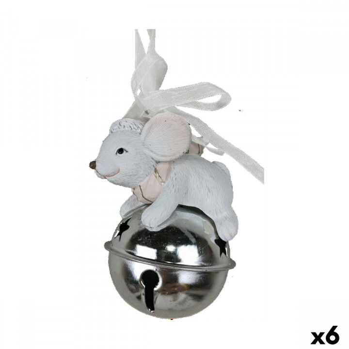 Weihnachtsschmuck DKD Home Decor Mouse Harz (7 x 4,5 x 9 cm) (6 Stück)
