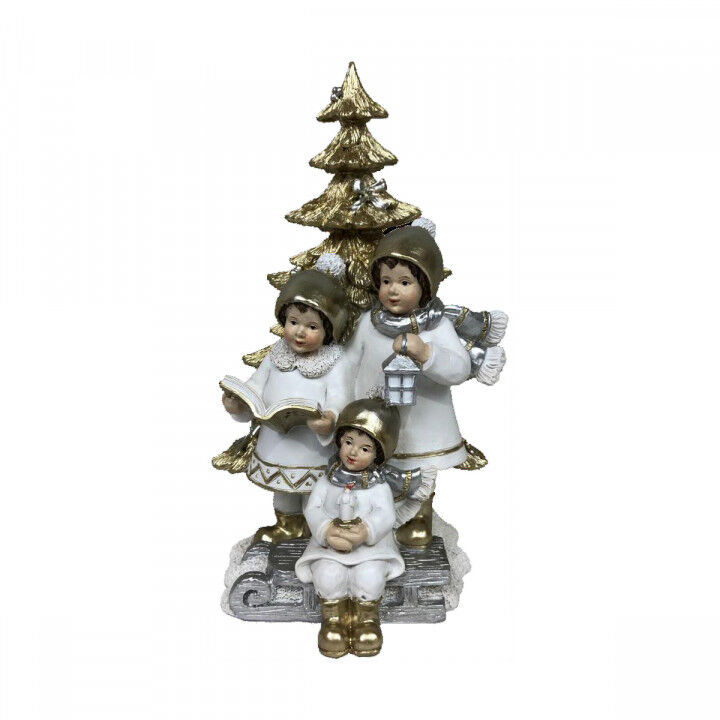 Décorations de Noël DKD Home Decor Résine Enfants (11,5 x 11,5 x 21 cm) (2 Unités)