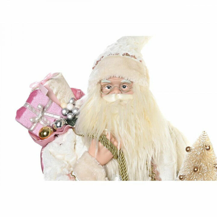 Statua Decorativa DKD Home Decor Babbo Natale Natale Grigio Rosa PVC Legno 32 x 20 x 60 cm