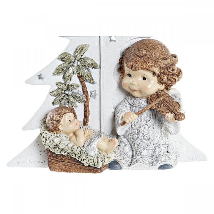 Kerststal set DKD Home Decor Ziverachtig Bruin Wit Hars (13,6 x 5,2 x 15,9 cm)