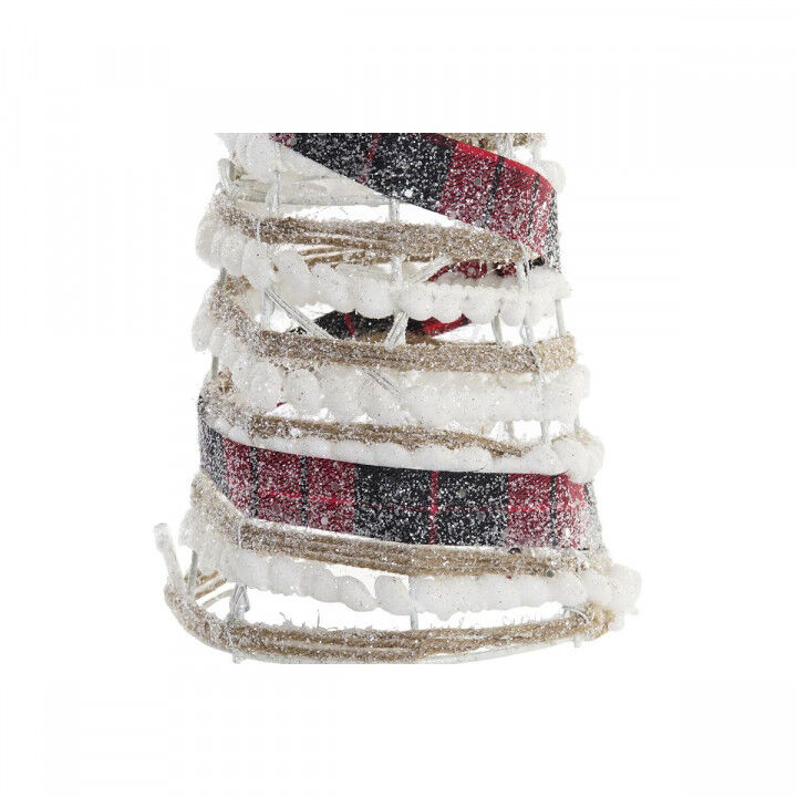 Decorazione luminosa DKD Home Decor Bianco Nero Rosso Naturale Argentato 20 x 20 x 80 cm Coni Natale LED (3 Pezzi)