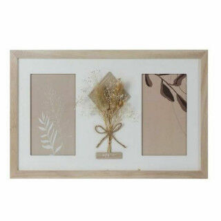 Fotolijsten DKD Home Decor 39 x 1,2 x 22 cm Kristal Natuurlijk Wit Shabby Chic