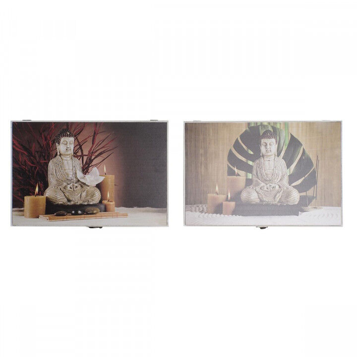 Dekorative Box DKD Home Decor Bunt Holz MDF Buddha Zähler (2 Stück)