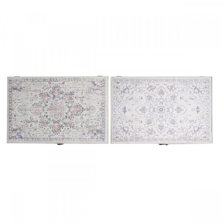 Decoratieve Doos DKD Home Decor Multicolour Hout MDF Etnisch Arabisch Teller (2 Stuks)