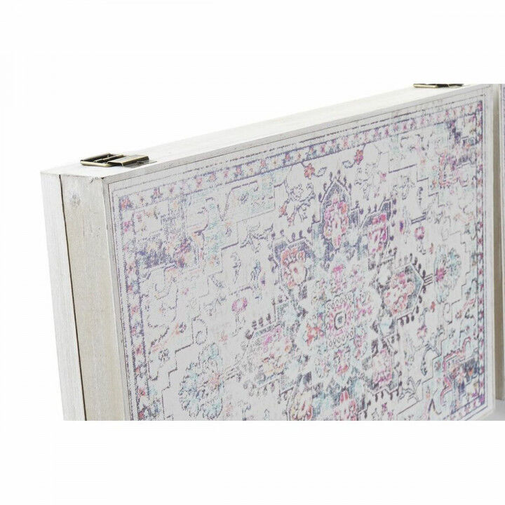 Decoratieve Doos DKD Home Decor Multicolour Hout MDF Etnisch Arabisch Teller (2 Stuks)