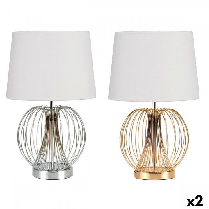 Lampe de bureau DKD Home Decor 32.5 x 32.5 x 52 cm Métal Blanc 220 V 50 W (2 Unités)