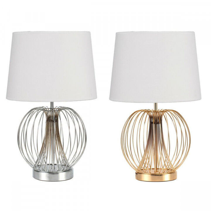 Lampada da tavolo DKD Home Decor 32.5 x 32.5 x 52 cm Metallo Bianco 220 V 50 W (2 Unità)
