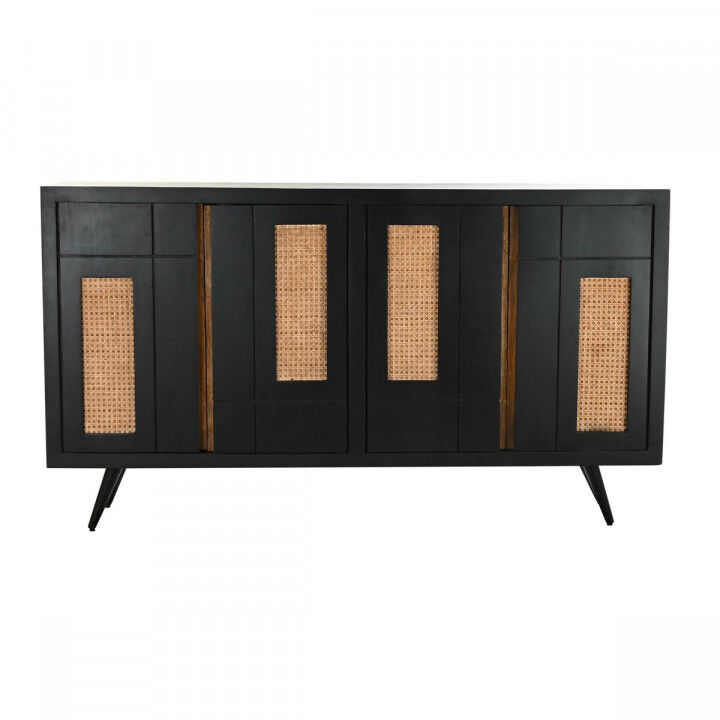 Aparador DKD Home Decor Negro Ratán Madera de mango 160 x 40 x 90 cm