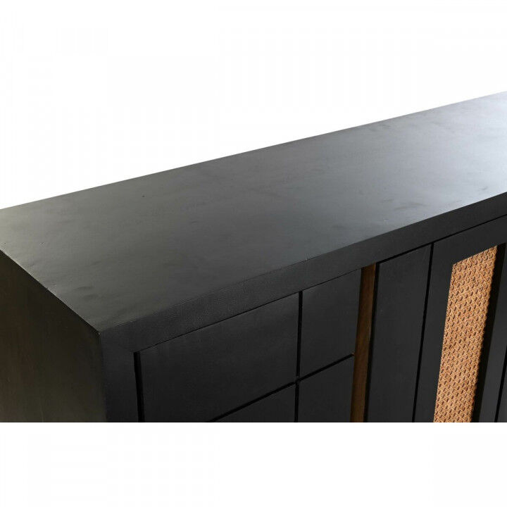 Aparador DKD Home Decor Negro Ratán Madera de mango 160 x 40 x 90 cm