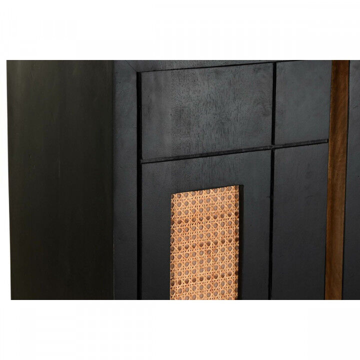Credenza DKD Home Decor Nero Rattan Legno di mango 160 x 40 x 90 cm