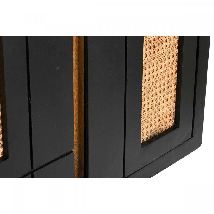 Credenza DKD Home Decor Nero Rattan Legno di mango 160 x 40 x 90 cm