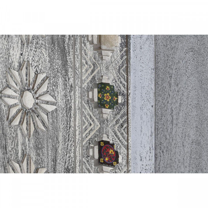 Armario DKD Home Decor Gris Blanco Madera de mango (90 x 38 x 150 cm)