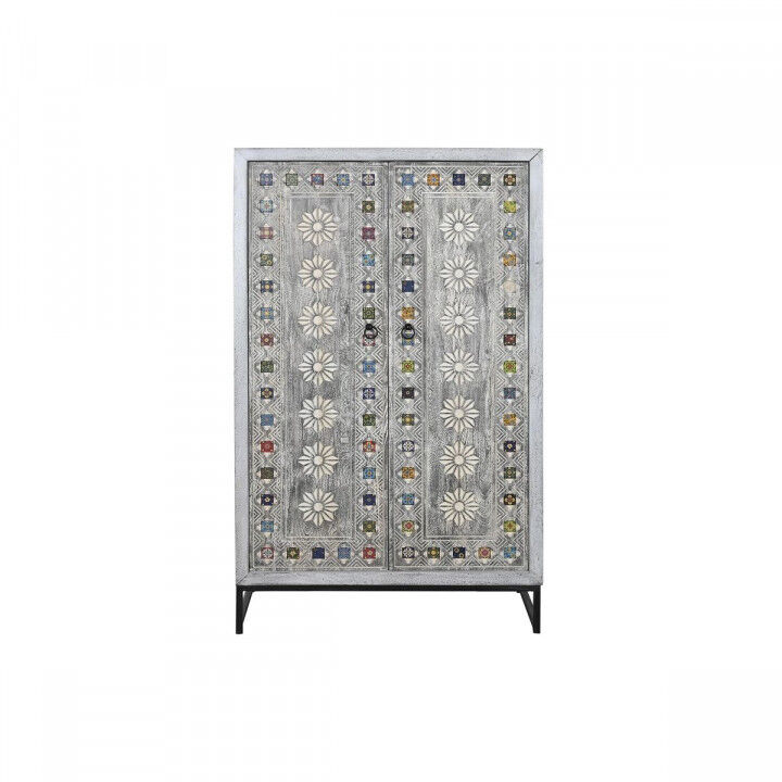 Cupboard DKD Home Decor Grey White Mango wood (90 x 38 x 150 cm)
