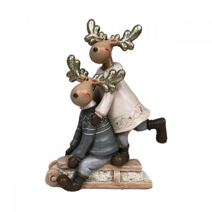 Christmas bauble DKD Home Decor Resin Reindeer (13 x 6 x 18 cm) (4 Units)