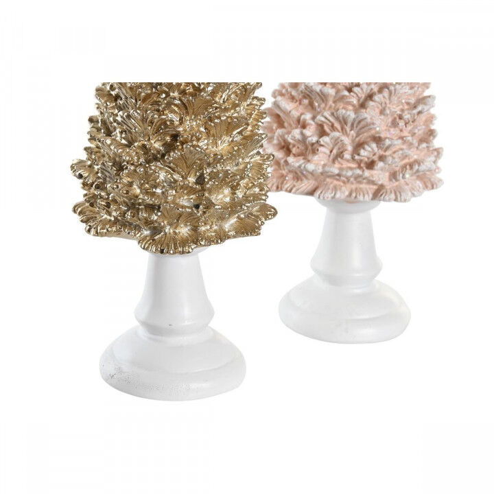 Kerstversiering DKD Home Decor Boomstructuur Hars (10,5 x 10,5 x 32 cm) (2 Stuks)