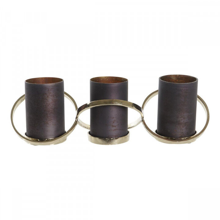 Portacandele DKD Home Decor Cristallo Alluminio (20 x 7 x 6 cm) (52 x 15 x 16,5 cm)