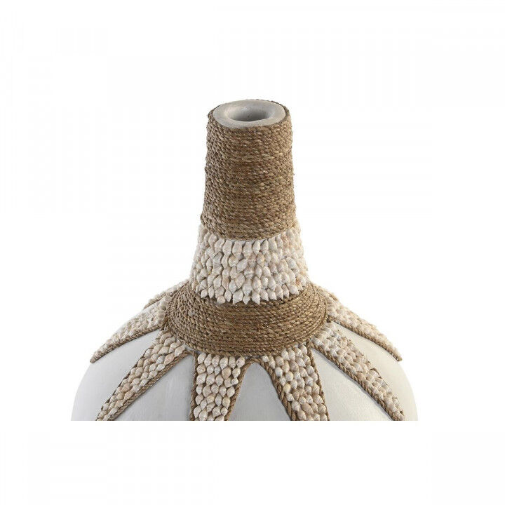 Vase DKD Home Decor Blau Weiß Bambus Muscheln (30 x 30 x 40 cm) (2 Stück)