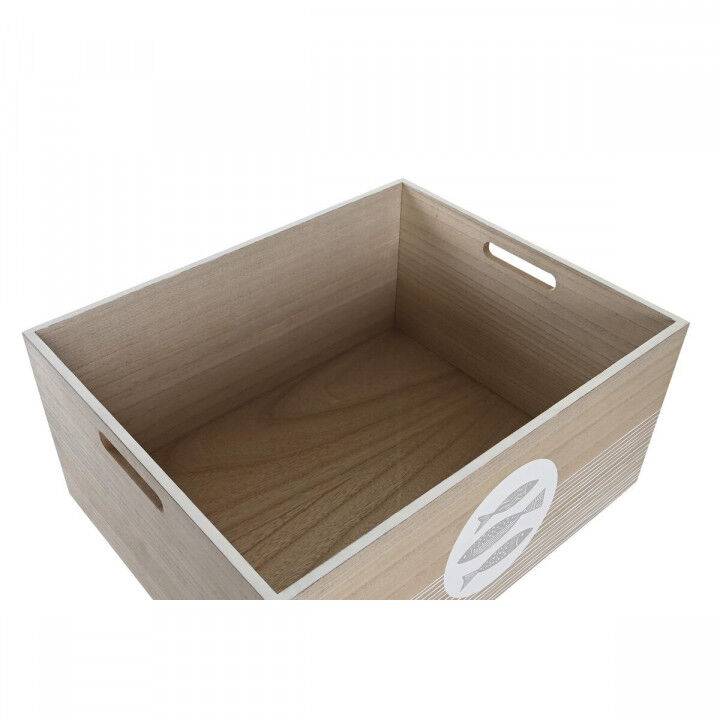 Decorative box DKD Home Decor Natural Aluminium MDF Wood Spirals Mediterranean
