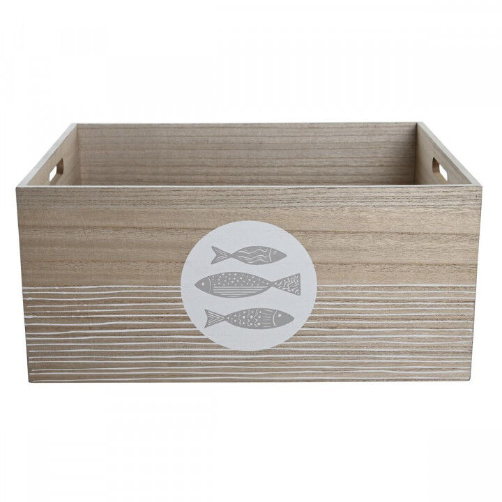Decorative box DKD Home Decor Natural Aluminium MDF Wood Spirals Mediterranean
