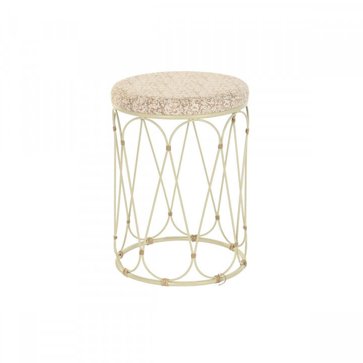 Beistelltisch DKD Home Decor natürlich Metall Creme Rattan (35 x 35 x 49 cm)
