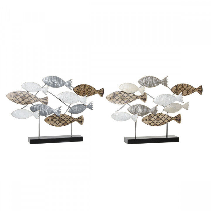 Figurine Décorative DKD Home Decor 65,4 x 9,5 x 43 cm Noir Bleu Marron Spirales (2 Unités)