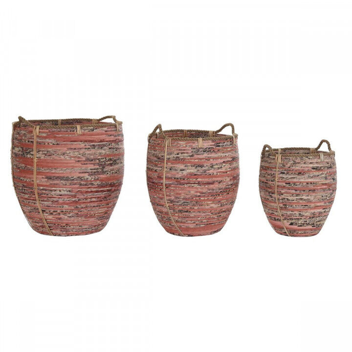 Basket spelset DKD Home Decor Perzik Natuurlijk (3 Onderdelen)