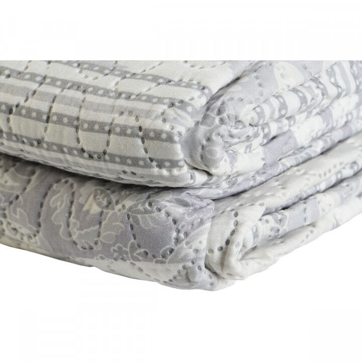 Sprei DKD Home Decor Beige Grijs Bed van 180 270 x 270 x 1 cm