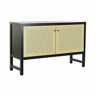 Credenza DKD Home Decor   Nero Naturale Rattan Abete 120 x 38 x 76 cm