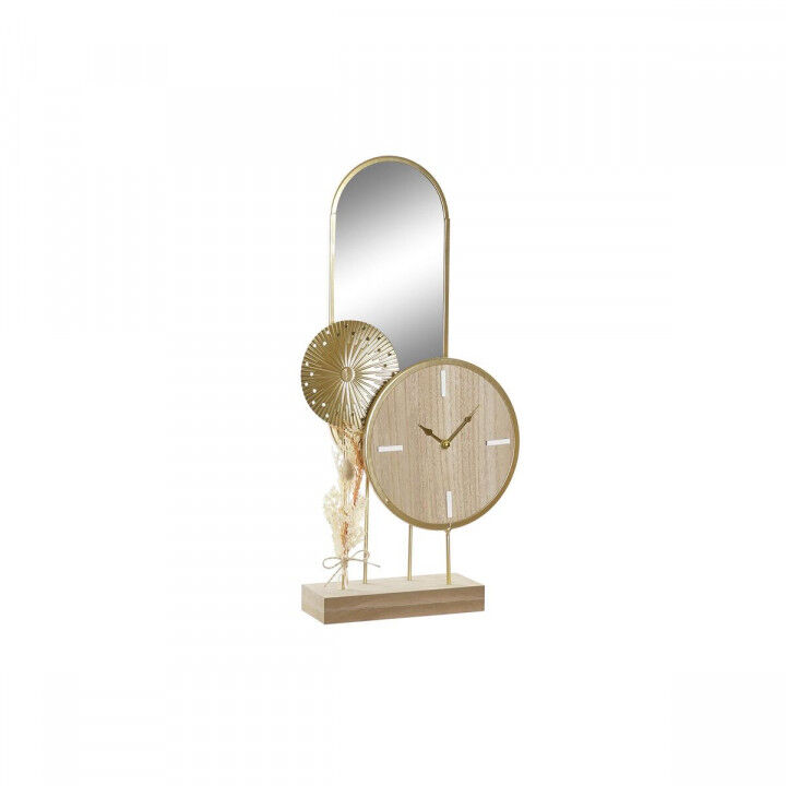 Table clock DKD Home Decor Golden Natural