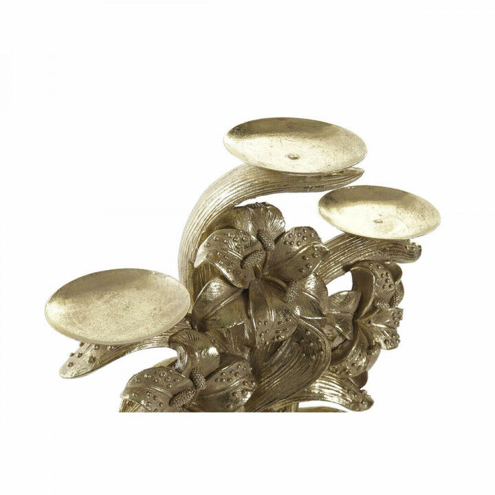 Kroonkandelaar DKD Home Decor 26 x 12 x 23 cm Bloem Gouden Hars