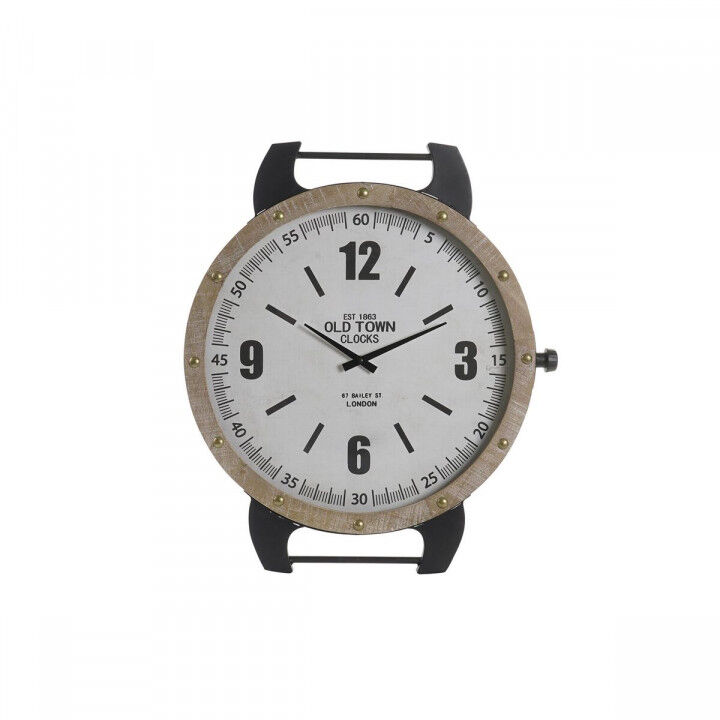 Wanduhr DKD Home Decor natürlich MDF Weiß Eisen (52 x 5 x 60 cm)