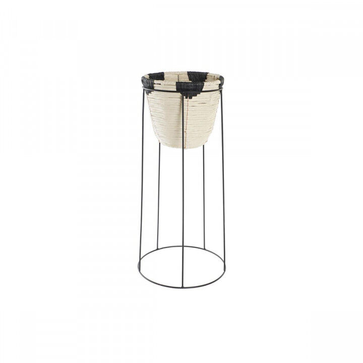 Blumentopf DKD Home Decor natürlich Schwarz Metall Kolonial Faser (30 x 30 x 62 cm)